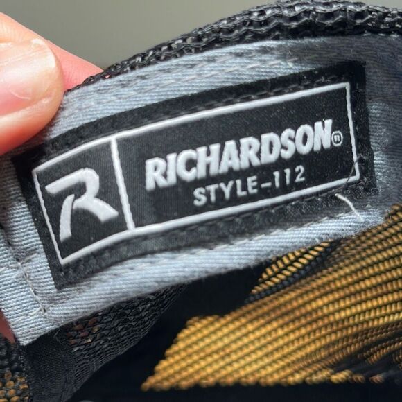 Richardson Bow Spider Trucker Hat Cap Gray Black Adjustable Style 112 - Picture 6 of 7